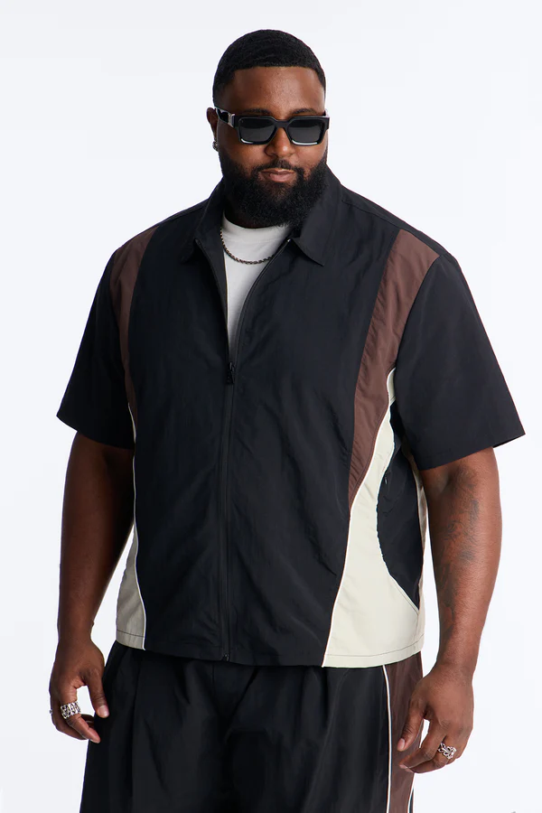 Osaka Block Zip Shirt
