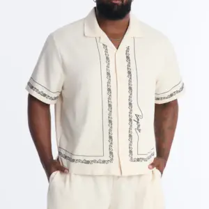 St Tropez Embroidered Cuban Shirt