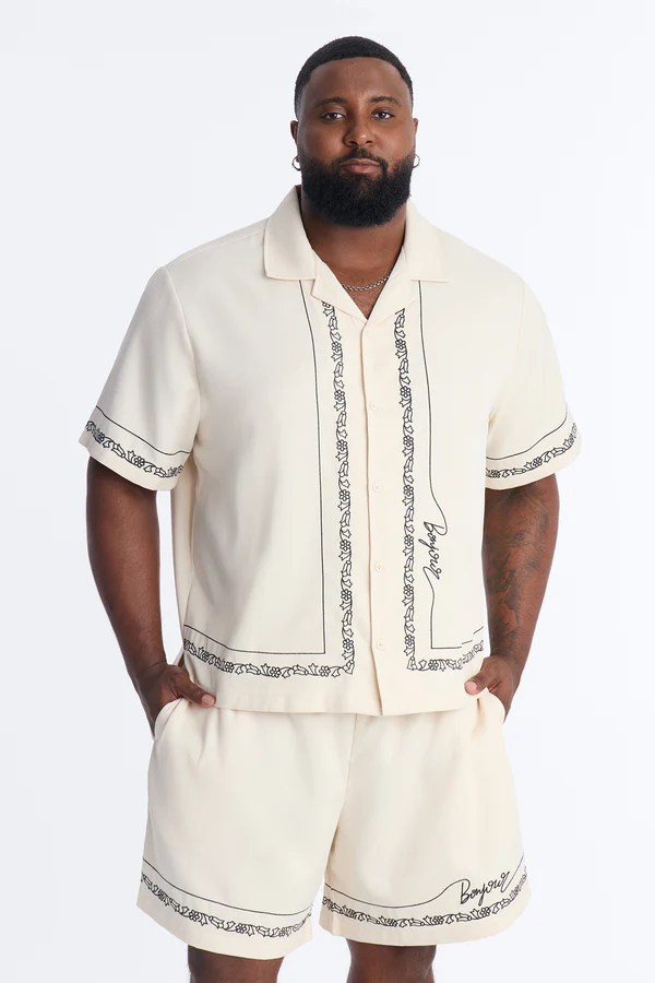 St Tropez Embroidered Cuban Shirt