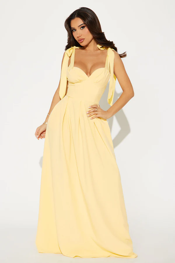 Isabelle Butter Contrast Maxi Dress
