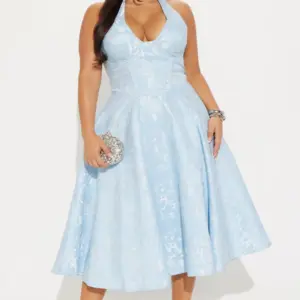 Ellington Jacquard Halter Dress