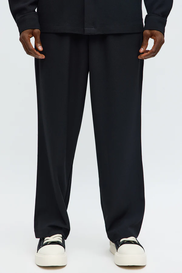 Black Relaxed Elastic Pant