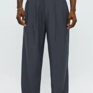 Regal Charcoal Pleated Trousers