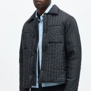 Warren Black Quilted Nylon Jacket