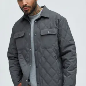 Auburn Charcoal Quilted Shirt Jacket
